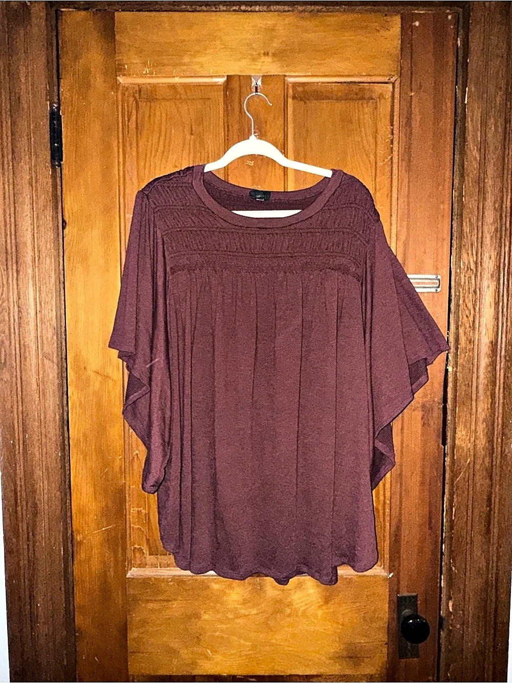Torrid Flutter Sleeve Smocked Top Women's Purple